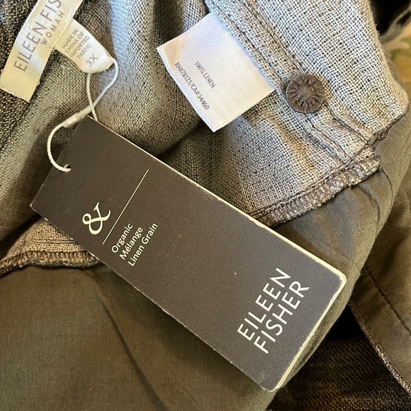 EILEEN FISHER Size 3X 100% Linen Textured Fabric 4-looped Button close $398 NEW - Picture 15 of 16